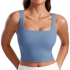 CRZ YOGA Butterluxe Square Neck Crop Tank Tops for Women- size S- NEW-MM